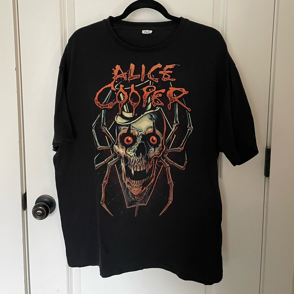 Vintage Alice Cooper Concert T Band Merch Faded Black Size 2XL
